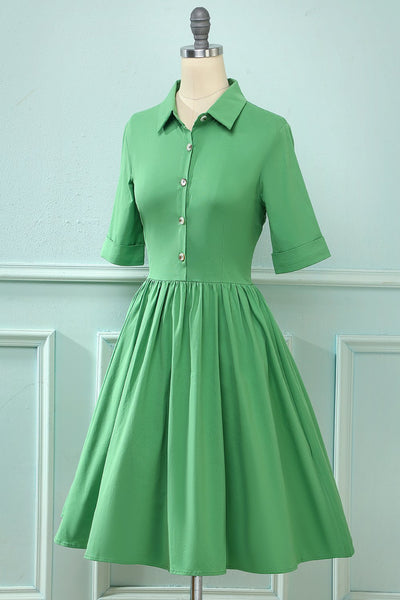 Vintage Plisserad Klänning Från 1950-Talet