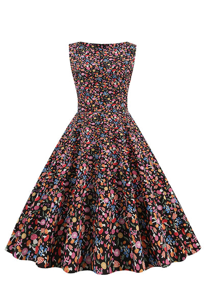 Vintage Grunge Print Klänning