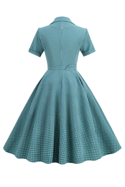 Vintage 1950-Tals Rutigt Bältesklänning