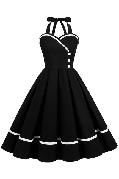 Vintage 50-Tal V-Ringad Pin Up-Klänning