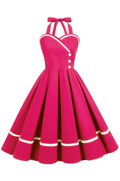Vintage 50-Tal V-Ringad Pin Up-Klänning