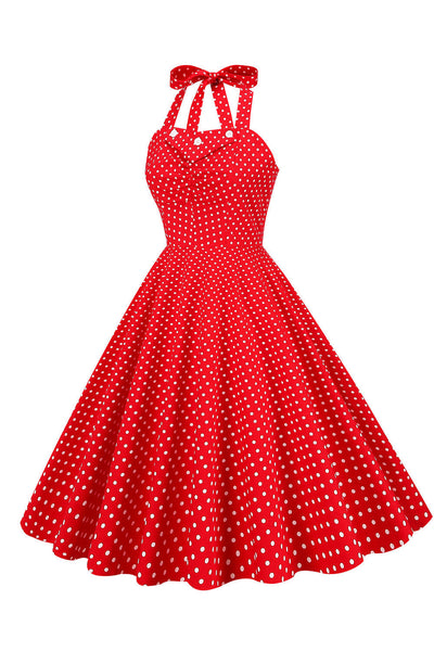 Vintage 50-Tal Röd Polka Dot Klänning