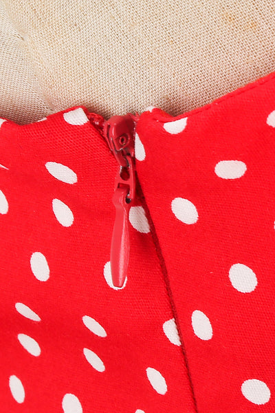 Vintage 50-Tal Röd Polka Dot Klänning