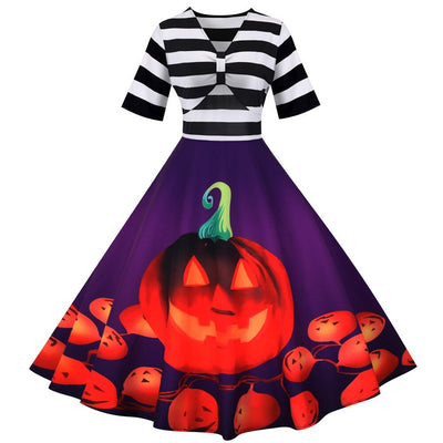 Rockabilly Marinière Halloween Klänning