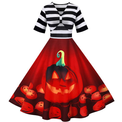 Rockabilly Marinière Halloween Klänning