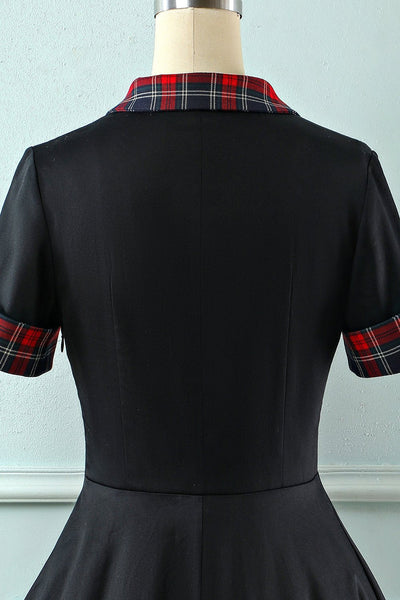Vintage Turndown Krage Klänning