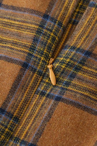 Vintage Brun Rutig Klänning