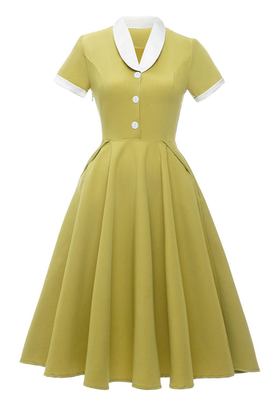 Vintage Citronfärgad Klänning