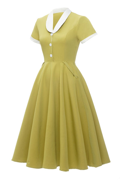 Vintage Citronfärgad Klänning