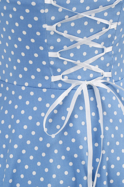 Retro Polka Dot Backless Klänning För Kvinnor