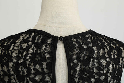 Vintage Röd Spets Polka Dot Klänning