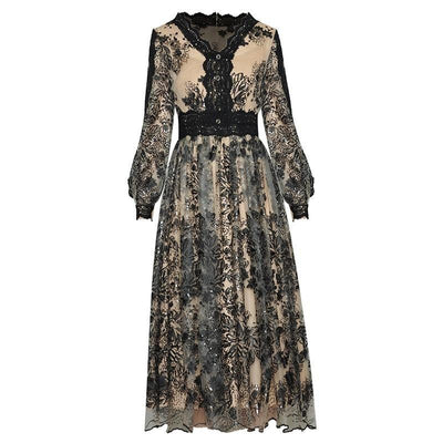 30-Tals 40-Talsklänning Svart