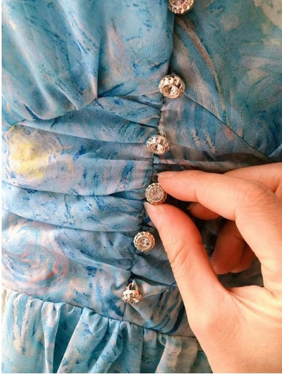 Himmelsblå Bröllopsklänning Från 40-Talet