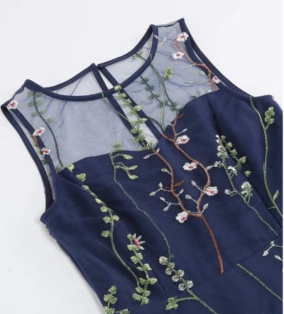 50-Tals Blomklänning Svart