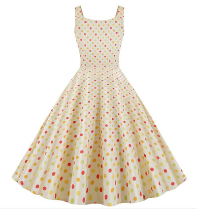 50-Tals Pin Up Klänning Beige