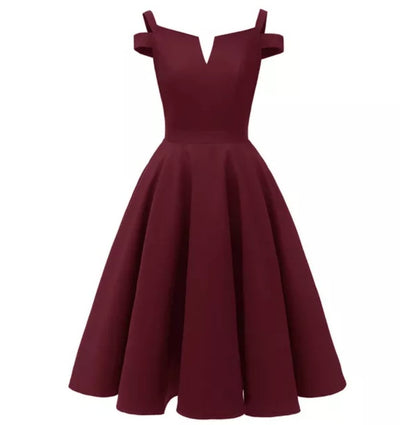 50-Tal Pin Up Klänning Burgundy