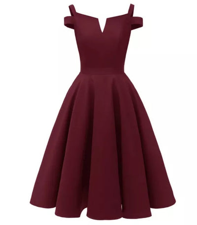 50-Tal Pin Up Klänning Burgundy