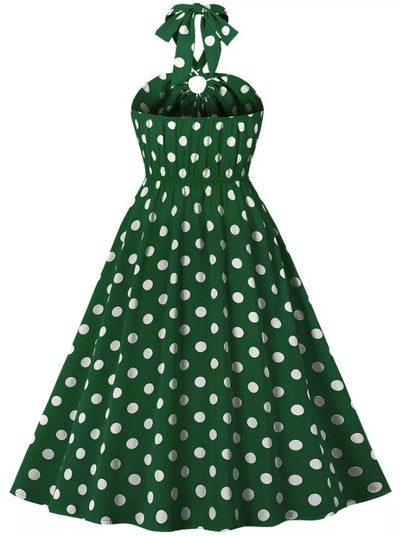 50-Tals Pin Up Klänning Äppelgrön