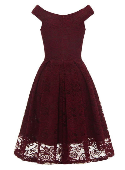 60-Tals Aftonklänning Burgundy