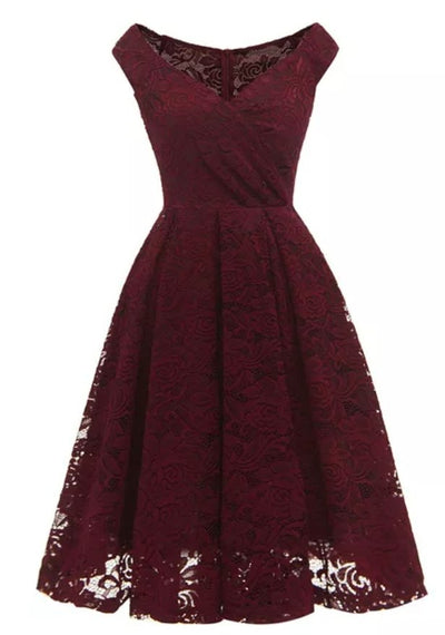 60-Tals Aftonklänning Burgundy