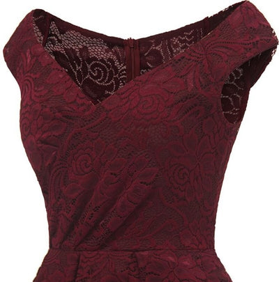 60-Tals Aftonklänning Burgundy