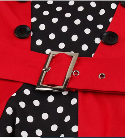 50-Tals American Red Polka Dot Dress