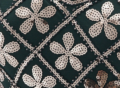 20-Tal Charleston Klänning - Grön & Guld