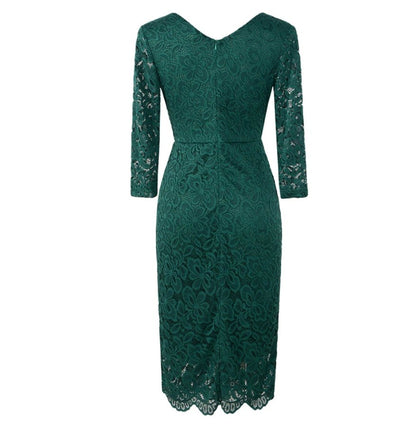 Vintage 50-Tal Pencil Dress Green