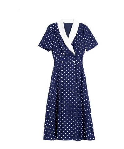 Vintage Polka Dot Rak Klänning