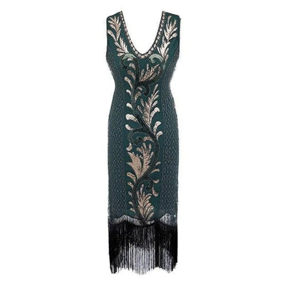 Grön Och Guld Gatsby Spirit Dress