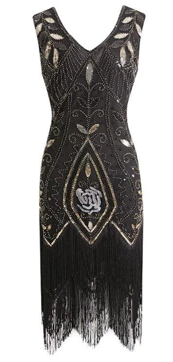 Black Feather Gatsby Klänning