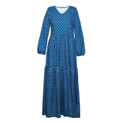 Blå Vintage Maxiklänning