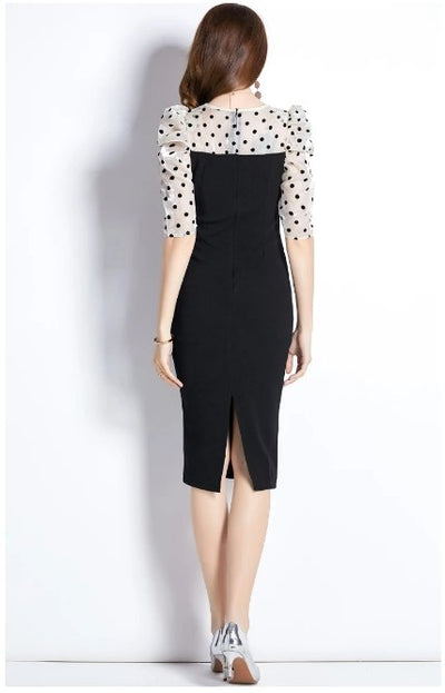 Vintage Polka Dot Midiklänning