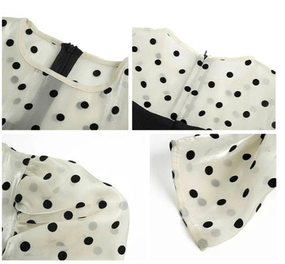 Vintage Polka Dot Midiklänning