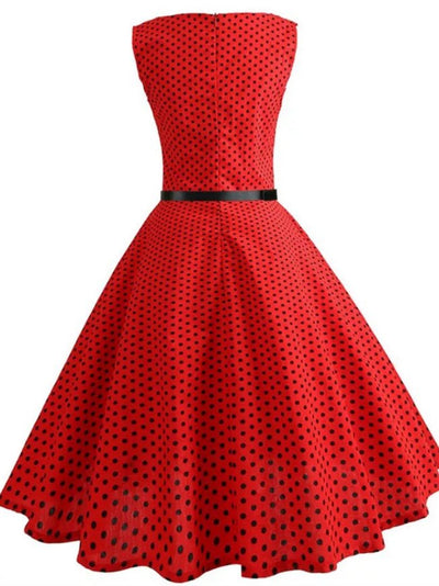 Röd 50-Tals Pin Up-Klänning