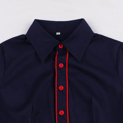 Marinblå Rockabilly Klänning