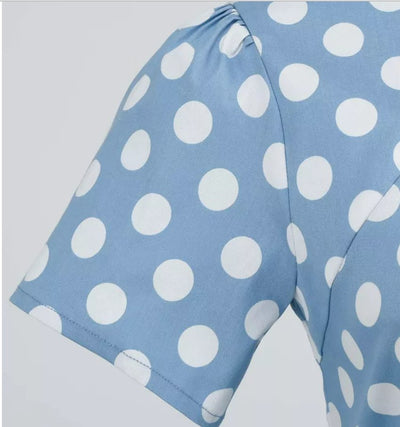 50-Tals Klänning I Vintagestil Blå