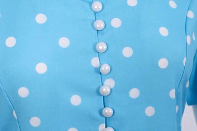 Vintage 50s Sky Polka Dot Klänning