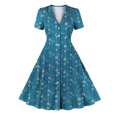 Vintage 60-Tals Landsblå Klänning