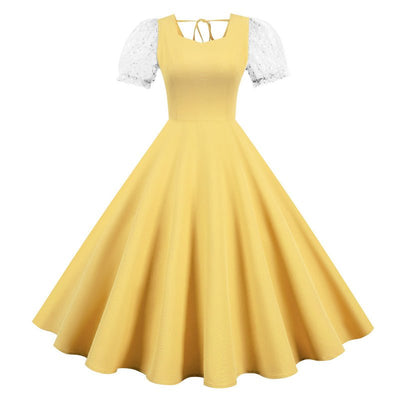 Vintage 50-Tals Gul Klänning