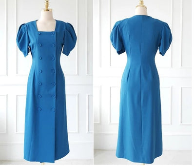 Kungsblå Vintageklänning