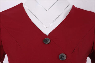 Vintage Klänning Knappar Burgund