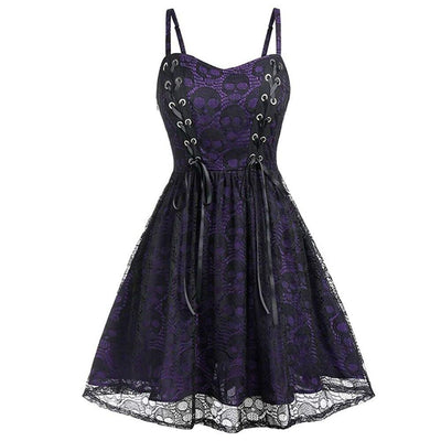 Vintage Gotisk Lila Klänning