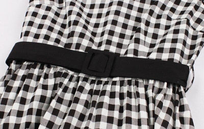 60-Tal Gingham Check Klänning