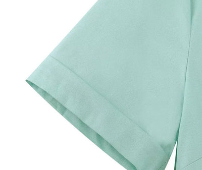 Vintage Plus Size Hög Midja Turkos Klänning