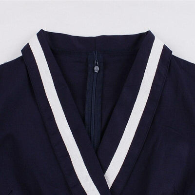 Plus Size 50-Tals Blå Klänning