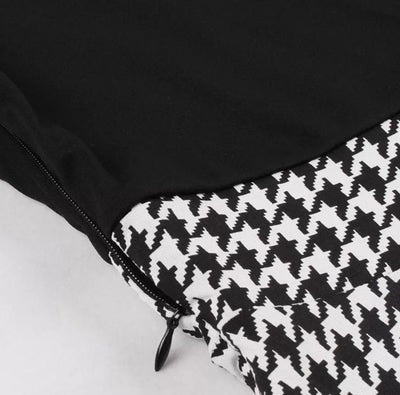 Vintage Grå Rutig Klänning