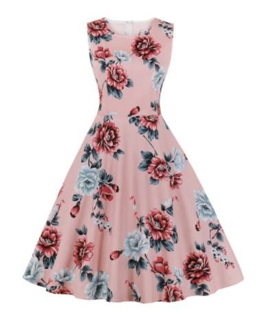 Vintage Hepburn Rosa Klänning
