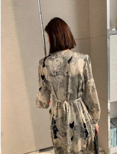 Vintage Grå Bröllopsgästklänning