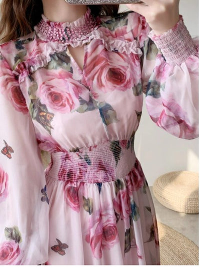 Vintage Rosa Bröllopsgästklänning